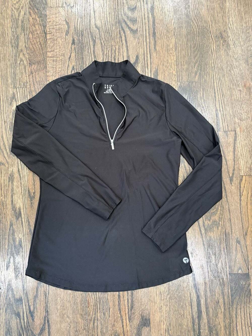 Tribal Sport Black Quarter Zip Pullover Top Size XS